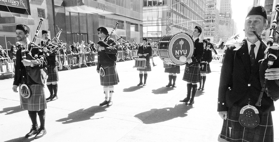 NYU Pipes and Drums - Tartan Day - Tom Tom Magazine Best Female Drum Corps