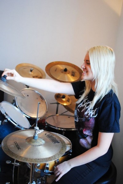 Metal Drummer Sandra Vungi of Neoandertals Tom Tom Magazine