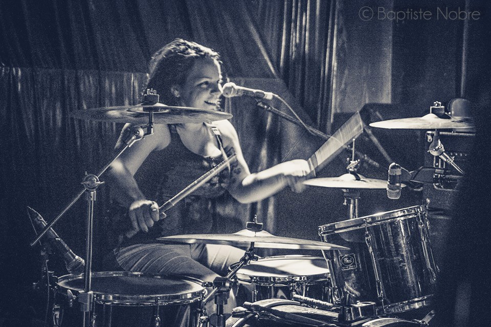 Top Female Drummer Cindy Caron of Plan 37 Tom Tom Magazine