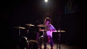 female drummer, drummer, theater, drumkit, drums, England